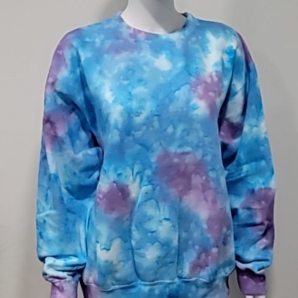 NWT La Detresse Blueberry Mystic Pullover Tie Dye Crewneck Sweatshirt Small - Picture 2 of 4